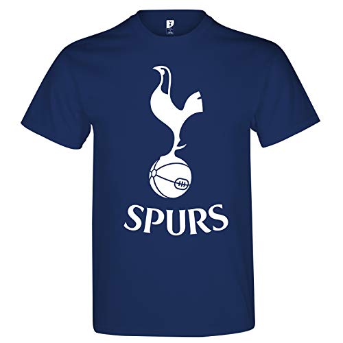 Tottenham Hotspur FC - Camiseta Oficial para Hombre - con el Escudo del Club - Azul Marino con Texto - Grande