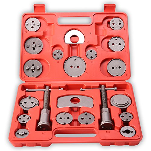 TRESKO® Reposicionador de pistones de freno 22 piezas para reposicionar el pistón de freno al cambiar los discos, las zapatas o las pastillas de freno, set de herramientas para vehículos TRESKO® Reposicionador de pistones de freno 22 piezas para reposicionar el pistón de freno al cambiar los discos, las zapatas o las pastillas de freno, set de herramientas para vehículos