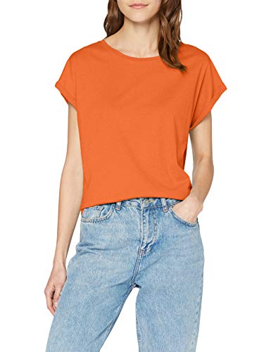 Urban Classics Ladies Extended Shoulder tee, Camiseta para Mujer, Naranja (Rust Orange 1150),  Small