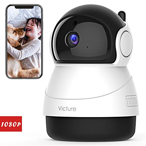 Victure 1080P Cámara IP WiFi,Cámara de Vigilancia FHD con Visión Nocturna, Detección de Movimiento,Audio de 2 Vías, 2.4GHz WiFi, Compatible con iOS/Android