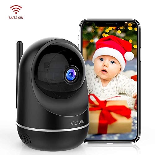 Victure 1080P Dual Band 2.4G 5G Cámara IP WiFi,Cámara de Vigilancia FHD con Visión Nocturna,Cámara de Mascota,Detección de Movimiento,Audio de 2 Vías