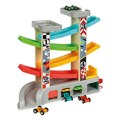 WOOMAX- Circuito pista con garaje y coches (Colorbaby 46257)