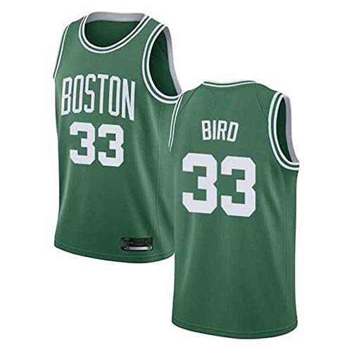 YB-DB NBA Los Hombres de la Camiseta de Baloncesto de la NBA Boston Celtics # 33 Larry Bird Ventilador Jersey, Baloncesto Jersey Uniforme, Malla Chaleco de la Camisa,S (50~65kg)