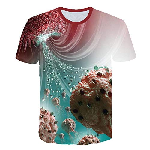 YDXH De Manga Corta de la Camiseta de Nuevo coronavirus del patrón de la Camiseta COVID-19 Verano Nueva Camiseta Floja de la Camisa Superior de la Juventud,1,XL