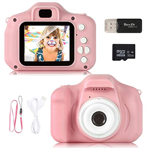ZStarlite Cámara Digital para Niños, 1080P 2.0"HD Selfie Video Cámara Infantil, Regalos Ideales para Niños Niñas de 3-10 Años, con Tarjeta TF 32 GB, Lector de Tarjetas (Rosa) ZStarlite Cámara Digital para Niños, 1080P 2.0"HD Selfie Video Cámara Infantil, Regalos Ideales para Niños Niñas de 3-10 Años, con Tarjeta TF 32 GB, Lector de Tarjetas (Rosa)
