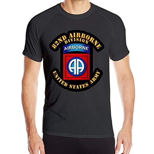 82Nd Airborne Division SSI Ver Camiseta de Manga Corta de Secado Rápido para Hombre Moisture Wicking Athletic T-Shirt Talla XL