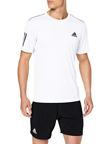 adidas Club 3str tee Camiseta de Manga Corta, Hombre, White/Black, M