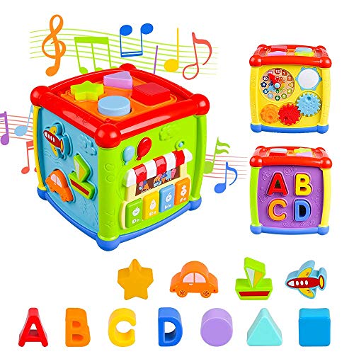 AiTuiTui Música Cubo de Actividades, 6 en 1 Incluye Caja de música Bloques Reloj Habilidades Motoras Juguetes educativos con luz de Sonido de 1 Años Regalo para bebés Niños AiTuiTui Música Cubo de Actividades, 6 en 1 Incluye Caja de música Bloques Reloj Habilidades Motoras Juguetes educativos con luz de Sonido de 1 Años Regalo para bebés Niños