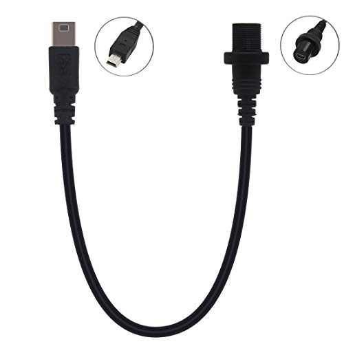 AWADUO - Cable de extensión mini USB para coche, barco, motocicleta, tablero de camión, cámaras digitales (excepto SONY), teléfonos móviles, MP3/MP4/MP5, discos duros móviles con interfaz mini USB