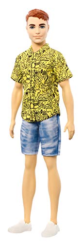 Barbie Fashionista Muñeco Ken Pelirrojo y Camiseta Amarilla con Dibujo (Mattel GHW67) , color/modelo surtido