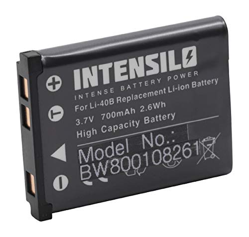 Batería Li-Ion 700mAh (3.7V) marca INTENSILO para cámaras Sanyo VPC-T700 sustituye Li-40, D-Li63, NP-80.