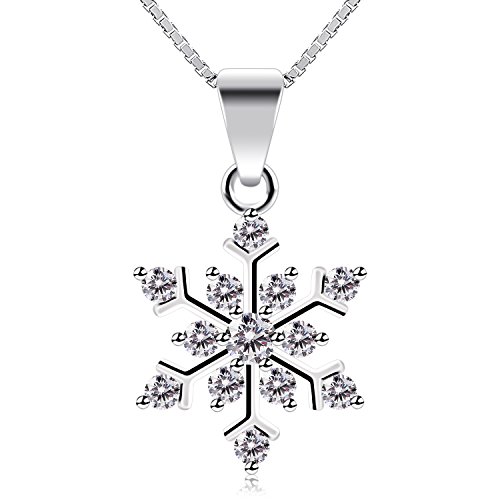 B.Catcher Collar Mujer 925 Plata de Ley Copo de Nieve ''La Reina de la nieve'' con Para Regalo San Valentín Originales Cadena 45cm Longitud B.Catcher Collar Mujer 925 Plata de Ley Copo de Nieve ''La Reina de la nieve'' con Para Regalo San Valentín Originales Cadena 45cm Longitud