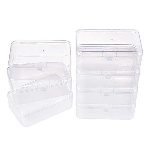 BENECREAT 12 Pack Mini Caja de Contenedores de Almacenamiento de Cuentas de Plástico Transparente con Tapa para Artículos, Hierbas, Grano Diminuto, Joyas 9x6x3.2cm