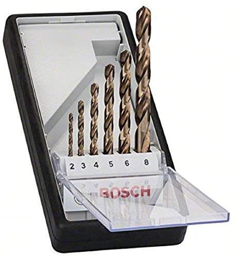 Bosch Professional 2 607 019 924 Bosch Pro-Robust Line-Juego de brocas para metal (HSS-Cobalto), 0 W, 0 V, Diámetro: 2.0-8.0, Set de 6 Piezas