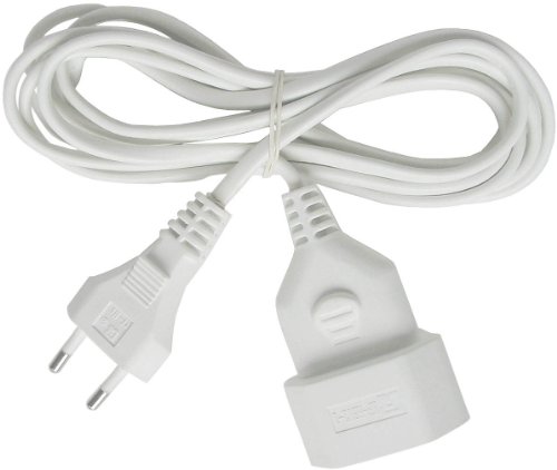 Brennenstuhl Cable alargador de corriente de enchufe plano tipo euro (enchufe europeo, para interiores, cable plano de 5 m) blanco Brennenstuhl Cable alargador de corriente de enchufe plano tipo euro (enchufe europeo, para interiores, cable plano de 5 m) blanco