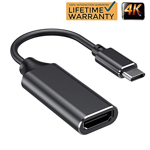 BYTTRON Adaptador USB C a HDMI 4K, Adaptador USB Tipo C a HDMI Cable 4K [Compatible con Thunderbolt 3] para MacBook Pro 2019/2018/2017, MacBook Air, iPad Pro 2018 y más (Negro)