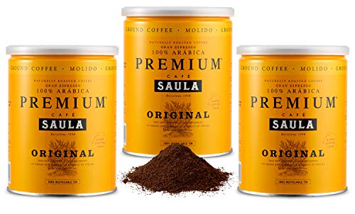 Café Saula, Pack 3 botes de 250 gr. Premium Original 100% arabica molido