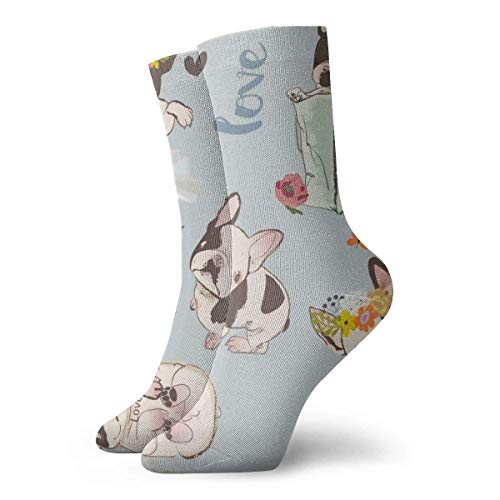 Calcetines divertidos con diseño de cachorros de raza pura, diseño de perro pedigree impreso, deportivos, 30 cm de largo, calcetines de regalo personalizados