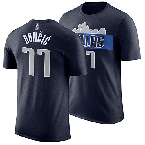 Camiseta De NBA De Los Fanáticos De Los Dallas Mavericks Luka Doncic # 77 Dirk Nowitzki # 41 Camiseta De Baloncesto Ropa Deportiva Suelta Black#77-XXL