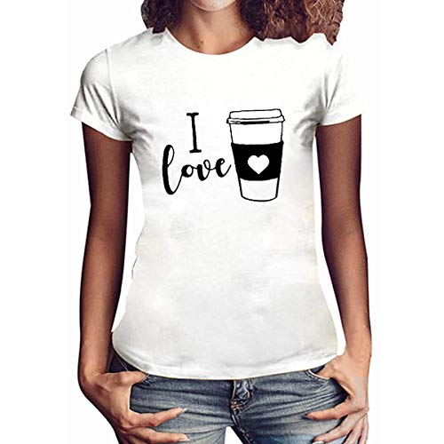 Camisetas divertidas gráficas para las mujeres más el tamaño de la novedad de la novedad de la camiseta I love letra impresión casual de manga corta tops Blanco blanco L Camisetas divertidas gráficas para las mujeres más el tamaño de la novedad de la novedad de la camiseta I love letra impresión casual de manga corta tops Blanco blanco L