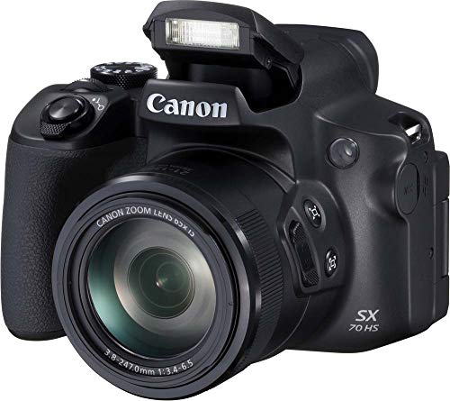 Canon PowerShot SX70 HS - Cámara Bridge de 20.3 MP (Zoom óptico de 65x, DIGIC 8, 10 fps, Vídeo 4K, LCD, ángulo Variable) Negro