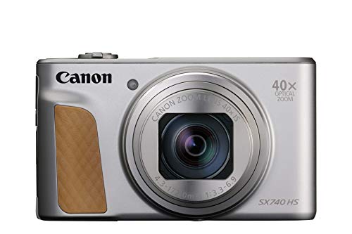 Canon Powershot SX740 HS - Cámara Compacta de 20.3 MP (40 x Zoom Óptico, 4K UHD, DIGIC 8, 5 Ejes, LCD Desplegable, 10 fps, Bluetooth, WiFi) Plata, 110.1 x 63.8 x 39.9 mm