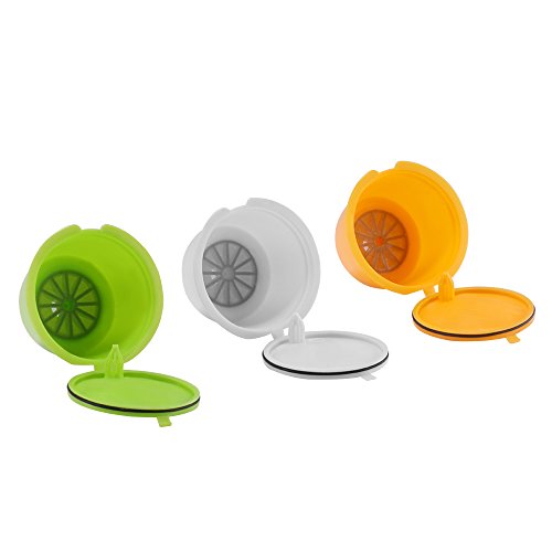 Capsulas Dolce Gusto Recargables, SUNJULY 3PCS Filtros reutilizables Compatibles Para Illy Cafetera para Nescafé Genio Piccolo Esperta Circolo (3 colores) Capsulas Dolce Gusto Recargables, SUNJULY 3PCS Filtros reutilizables Compatibles Para Illy Cafetera para Nescafé Genio Piccolo Esperta Circolo (3 colores)