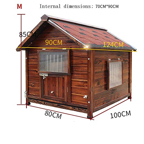 Casa de perro Casa del animal doméstico Perro Criado Vent y balcón al aire libre y for uso en interiores, casa del animal doméstico del refugio for cachorros y perros, madera for perro perro de la per Casa de perro Casa del animal doméstico Perro Criado Vent y balcón al aire libre y for uso en interiores, casa del animal doméstico del refugio for cachorros y perros, madera for perro perro de la per