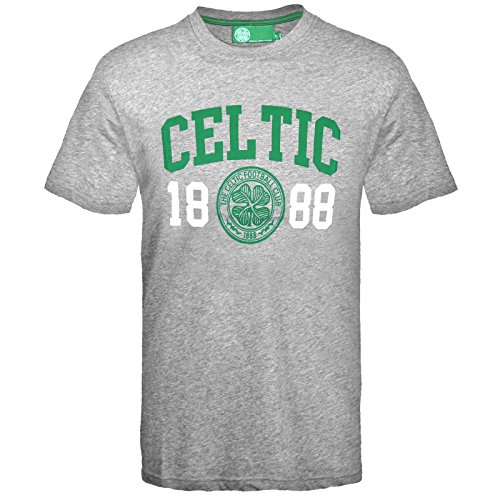 Celtic FC - Camiseta oficial para hombre - Serigrafiada - Gris - Medium