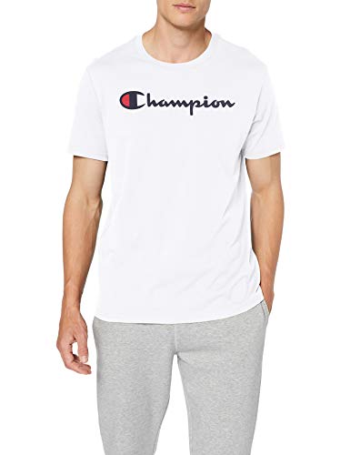 Champion Classic Logo Camiseta, Blanco, L para Hombre