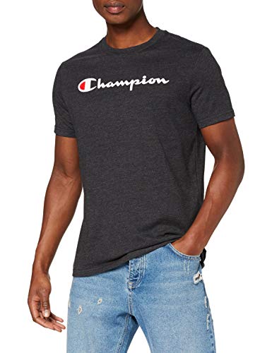 Champion Classic Logo Camiseta, Gris Oscuro, M para Hombre