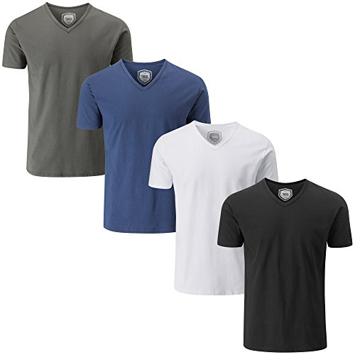 Charles Wilson Paquete 4 Camisetas Elásticas Elastano Cuello Pico (X-Large, Essentials 63) Charles Wilson Paquete 4 Camisetas Elásticas Elastano Cuello Pico (X-Large, Essentials 63)
