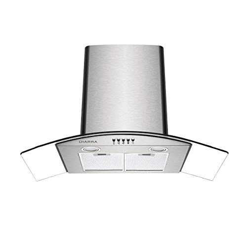 CIARRA Campana Extractora Cristal 90cm 550m³/h 100W·3 Velocidad de Extracción·Evacuación al Exterior y Recirculación Interna por Filtro de Carbón CBCF004·Acero Inoxidable Plata CIARRA Campana Extractora Cristal 90cm 550m³/h 100W·3 Velocidad de Extracción·Evacuación al Exterior y Recirculación Interna por Filtro de Carbón CBCF004·Acero Inoxidable Plata