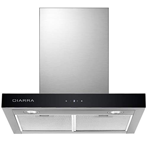 CIARRA CBCS6102 Campanas Extractora 60cm 550 m³/h 100W - Control Táctil - 3 Velocidades - Evacuación al Exterior y Recirculación Interna por Filtro de Carbón CBCF003 - Acero Inoxidable Plata CIARRA CBCS6102 Campanas Extractora 60cm 550 m³/h 100W - Control Táctil - 3 Velocidades - Evacuación al Exterior y Recirculación Interna por Filtro de Carbón CBCF003 - Acero Inoxidable Plata
