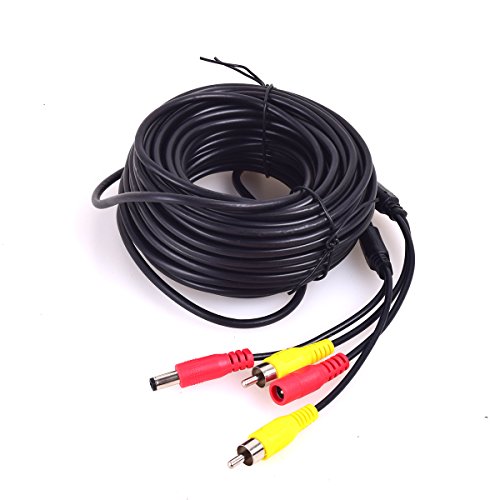 Cocar Coche RCA CC Vídeo Extensión Cable para CCTV Seguridad, Camión Autobús Camper Van Larga Distancia Estacionamiento Cámara (15 Metros / 16 FT) - 2 en 1 RCA Video & CC Poder Cable Cocar Coche RCA CC Vídeo Extensión Cable para CCTV Seguridad, Camión Autobús Camper Van Larga Distancia Estacionamiento Cámara (15 Metros / 16 FT) - 2 en 1 RCA Video & CC Poder Cable