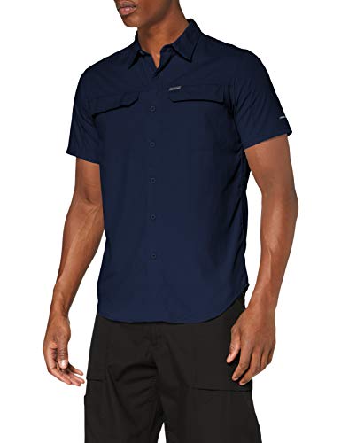 Columbia Silver Ridge 2.0 Camisa de Manga Corta, Hombre, Azul (Collegiate Navy), M