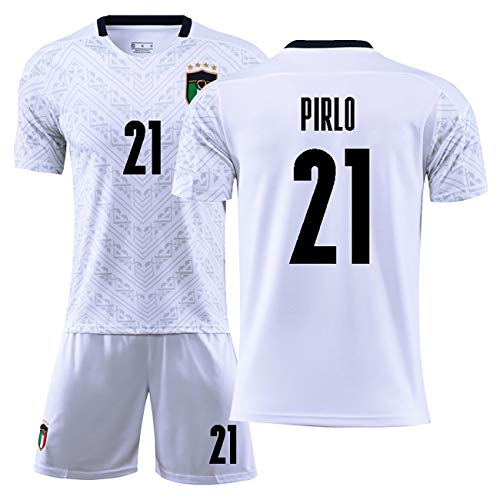 Copa de Europa 2020 Italia Equipo Nacional de Local y visitante Trajes de fútbol de Manga Corta, Todas Las Camisetas se Pueden Personalizar, Uniformes para niños adultos-21#-XL