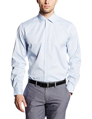 Cortefiel ESTRUCTURA LISA BICOLOR - Camisa para hombre, color azul, talla S