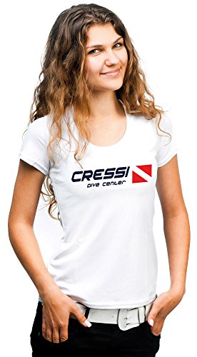 Cressi Dive Center Camiseta, Mujer, Blanco, M