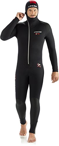 Cressi Diver Man Monopiece Wetsuit Traje de Buceo de Una Pieza, 5 mm, Hombres, Negro/Rojo, L/4