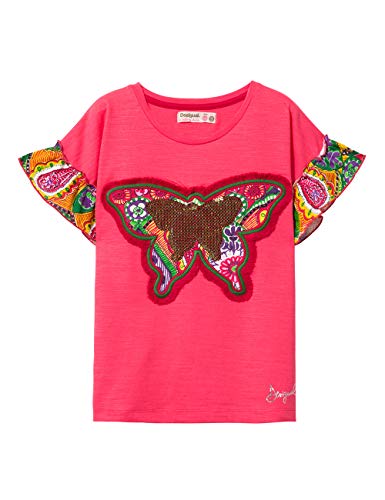 Desigual Girl Knit T-Shirt Short Sleeve (TS_Ottawa) Camiseta, Rojo (Pink Fuschia 3022), 152 (Talla del Fabricante: 11/12) para Niñas