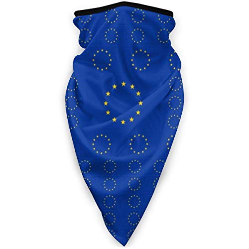 Diadema Bufanda Pasamontañas,Bandana De La Cabeza De La Bandera De Unión Europea, Venda Decorativa De La Bufanda para El Cuello para El Fútbol,24X52Cm