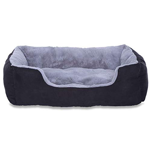 Dibea Cama Perros Cojín Perros Cesta Perros con Cojín Tamaño L Gris/Negro 1 Unidad 900 g