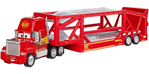 Disney Cars 3 Mack camión mundo de aventuras, coche transportador de juguetes (Mattel FLG70)
