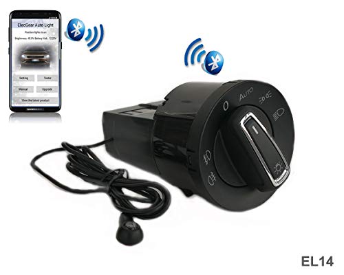 ElecGear EL14 Bluetooth App Sensor de luz Faros Interruptor, Faro Niebla Luces Antiniebla Interruptor de luz, Coming Leaving Home módulo relés – A4 B7 8H 8E RS4 S4, Seat Exeo (8E0941531C, 8H0941531)