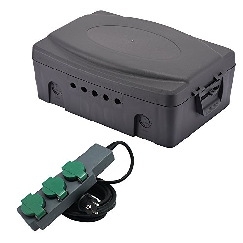 Electraline 300175 Caja de Enchufes, Negro Electraline 300175 Caja de Enchufes, Negro