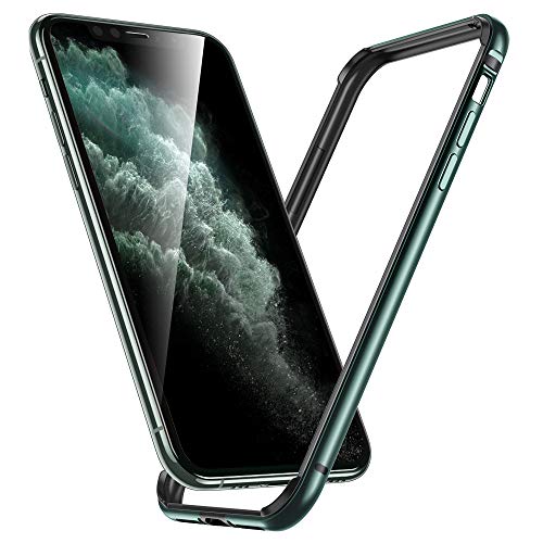 ESR Funda Parachoques para iPhone 11 Pro, Marco Rígido de Metal con Suave Parachoques Interior, Sin Interferencias en la Señal de Cobertura, Bordes Elevados, para iPhone 11 Pro. Verde.