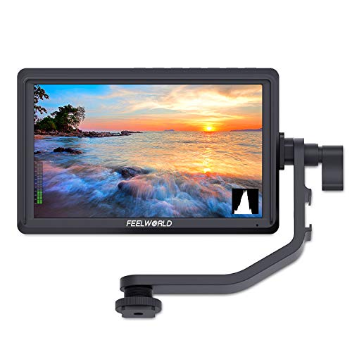 FEELWORLD FW568 5.5 Inch DSLR On Camera Field Monitor Small Full HD 1920x1080 IPS Video Peaking Focus Assist with 4K HDMI 8.4V DC Input Output Include Tilt Arm