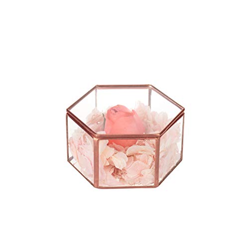 Feyarl - Joyero de oro con forma de flor, caja decorativa de cristal Feyarl - Joyero de oro con forma de flor, caja decorativa de cristal