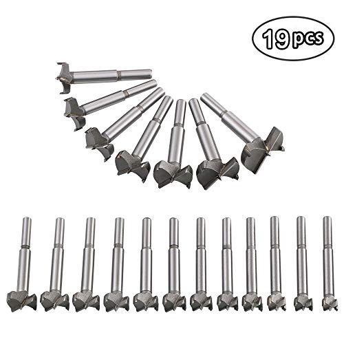 flintronic Brocas Forstner, 19PCS (15mm ~ 40mm) Brocas Set de Acero al Tungsteno Titanium Recubierto, Fresadora Herramienta para Perforadora, Corte Agujero en Carpintería para Madera flintronic Brocas Forstner, 19PCS (15mm ~ 40mm) Brocas Set de Acero al Tungsteno Titanium Recubierto, Fresadora Herramienta para Perforadora, Corte Agujero en Carpintería para Madera